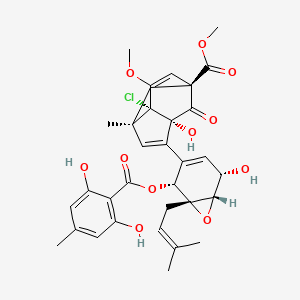 molecular formula C33H35ClO11 B1261273 Chloropupukeananin 