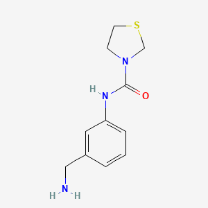 molecular formula C11H15N3OS B12612775 N-[3-(Aminomethyl)phenyl]-1,3-thiazolidine-3-carboxamide CAS No. 918813-26-0
