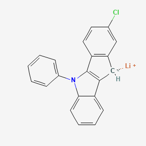 molecular formula C21H13ClLiN B12612818 lithium;2-chloro-5-phenyl-10H-indeno[1,2-b]indol-10-ide CAS No. 650141-60-9