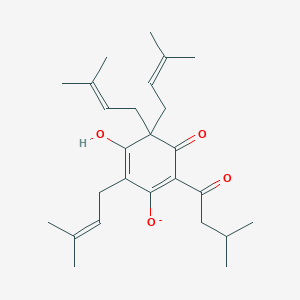 molecular formula C26H37O4- B1261288 5-Hydroxy-2-(3-methylbutanoyl)-4,4,6-tris(3-methylbut-2-en-1-yl)-3-oxocyclohexa-1,5-dien-1-olate 