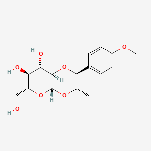 molecular formula C16H22O7 B1261293 (2S,3S,4aR,6R,7S,8S,8aR)-6-(hydroxymethyl)-2-(4-methoxyphenyl)-3-methyl-3,4a,6,7,8,8a-hexahydro-2H-pyrano[2,3-b][1,4]dioxine-7,8-diol 