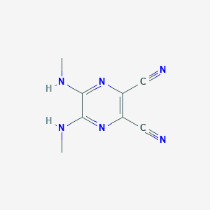 molecular formula C8H8N6 B126130 5,6-Bis(methylamino)pyrazine-2,3-dicarbonitrile CAS No. 150960-06-8