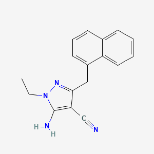 molecular formula C17H16N4 B1261303 5-Amino-1-ethyl-3-(1-naphthalenylmethyl)-4-pyrazolecarbonitrile 