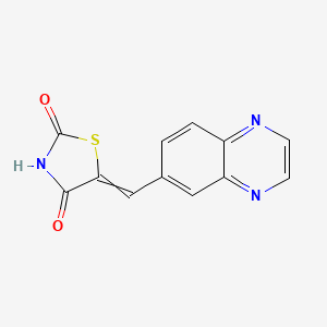 molecular formula C12H7N3O2S B1261305 5-(6-Quinoxalinylmethylidene)thiazolidine-2,4-dione 