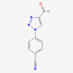 molecular formula C10H6N4O B12613126 4-(4-Formyl-1H-1,2,3-triazol-1-yl)benzonitrile CAS No. 916151-00-3