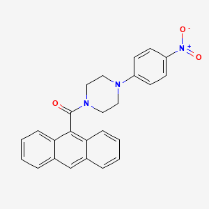 molecular formula C25H21N3O3 B12613178 Piperazine, 1-(9-anthracenylcarbonyl)-4-(4-nitrophenyl)- CAS No. 647854-29-3