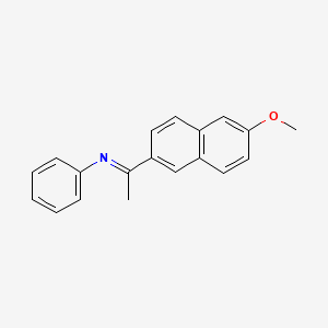 molecular formula C19H17NO B12613180 Benzenamine, N-[1-(6-methoxy-2-naphthalenyl)ethylidene]- CAS No. 898282-31-0