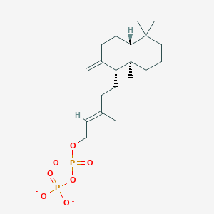 molecular formula C20H33O7P2-3 B1261329 3-methyl-5-[(1R,4aR,8aR)-5,5,8a-trimethyl-2-methylidenedecahydronaphthalen-1-yl]pent-2-en-1-yl diphosphate 