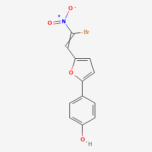 molecular formula C12H8BrNO4 B12613293 4-[5-(2-Bromo-2-nitroethenyl)furan-2-yl]phenol CAS No. 918429-24-0