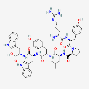molecular formula C57H70N12O10 B12613295 N~5~-(Diaminomethylidene)-L-ornithyl-L-tyrosyl-L-prolyl-L-leucyl-L-tyrosyl-L-tryptophyl-L-tryptophan CAS No. 915146-84-8