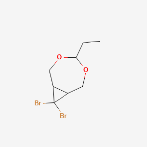 molecular formula C8H12Br2O2 B12613331 8,8-Dibromo-4-ethyl-3,5-dioxabicyclo[5.1.0]octane CAS No. 651036-14-5
