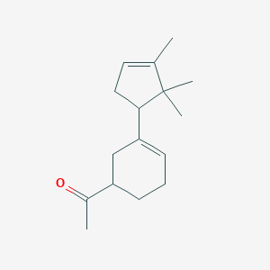 molecular formula C16H24O B1261335 1-[3-(2,2,3-三甲基环戊-3-烯基)环己-3-烯基]乙酮 