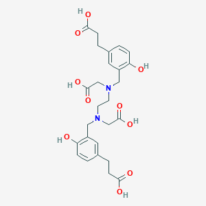 molecular formula C26H32N2O10 B126134 3-[3-[[2-[[5-(2-Carboxyethyl)-2-hydroxyphenyl]methyl-(carboxymethyl)amino]ethyl-(carboxymethyl)amino]methyl]-4-hydroxyphenyl]propanoic acid CAS No. 143557-99-7