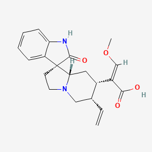 molecular formula C21H24N2O4 B1261343 18,19-dehydrocorynoxinic acid B 
