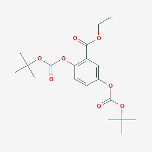 molecular formula C19H26O8 B12613445 Ethyl 2,5-bis[(tert-butoxycarbonyl)oxy]benzoate CAS No. 918402-91-2