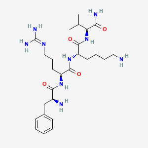 molecular formula C26H45N9O4 B12613540 L-Phenylalanyl-N~5~-(diaminomethylidene)-L-ornithyl-L-lysyl-L-valinamide CAS No. 918889-35-7