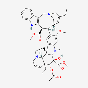 molecular formula C45H54N4O8 B1261357 甲基 (1R,10S,11R,19R)-11-乙酰氧基-12-乙基-4-[(12R,13S,14S)-16-乙基-12-甲氧羰基-1,10-二氮杂四环[12.3.1.03,11.04,9]十八烷-3(11),4,6,8,15-五烯-13-基]-10-羟基-5-甲氧基-8-甲基-8,16-二氮杂五环[10.6.1.01,9.02,7.016,19]十九烷-2(7),3,5,13-四烯-10-羧酸酯 
