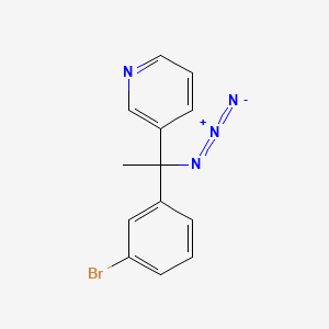molecular formula C13H11BrN4 B12613588 3-[1-Azido-1-(3-bromophenyl)ethyl]pyridine CAS No. 917776-97-7