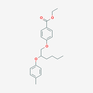 molecular formula C22H28O4 B12613635 Ethyl 4-{[2-(4-methylphenoxy)hexyl]oxy}benzoate CAS No. 915385-13-6