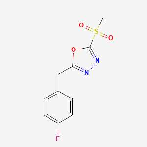 molecular formula C10H9FN2O3S B1261365 2-(Methylsulfonyl)-5-(4-fluorobenzyl)-1,3,4-oxadiazole 