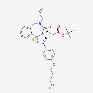 molecular formula C30H36N2O6 B1261366 3-[(3aS,10bS)-2-[4-(3-hydroxypropoxy)phenyl]-4-oxo-5-prop-2-enyl-6,10b-dihydrooxazolo[4,5-d][2]benzazepin-3a-yl]propanoic acid tert-butyl ester 