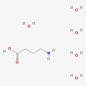 molecular formula C4H19NO7 B12613721 4-Aminobutanoic acid;pentahydrate CAS No. 651312-45-7