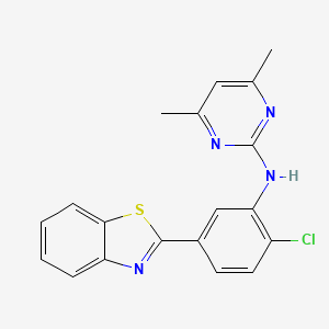 molecular formula C19H15ClN4S B12613739 N-[5-(1,3-Benzothiazol-2-yl)-2-chlorophenyl]-4,6-dimethylpyrimidin-2-amine CAS No. 920519-37-5