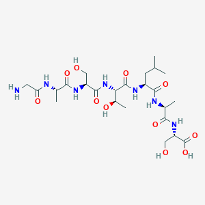 molecular formula C24H43N7O11 B12613796 Glycyl-L-alanyl-L-seryl-L-threonyl-L-leucyl-L-alanyl-L-serine CAS No. 920520-97-4