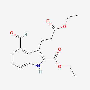 molecular formula C17H19NO5 B12613898 Ethyl 3-(3-ethoxy-3-oxopropyl)-4-formyl-1H-indole-2-carboxylate CAS No. 917568-17-3