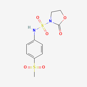 molecular formula C10H12N2O6S2 B12614013 N-[4-(Methanesulfonyl)phenyl]-2-oxo-1,3-oxazolidine-3-sulfonamide CAS No. 898798-36-2