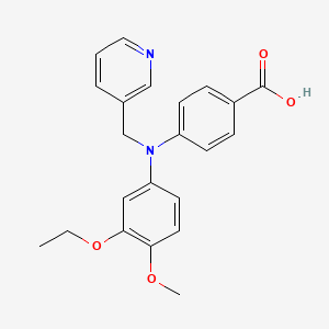 molecular formula C22H22N2O4 B12614080 Benzoic acid, 4-[(3-ethoxy-4-methoxyphenyl)(3-pyridinylmethyl)amino]- CAS No. 651022-87-6