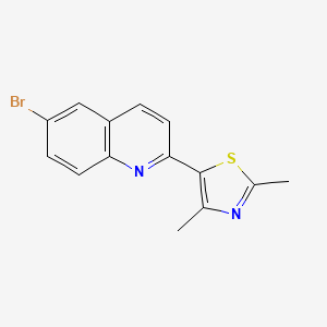 molecular formula C14H11BrN2S B12614098 6-Bromo-2-(2,4-dimethyl-1,3-thiazol-5-yl)quinoline CAS No. 898825-59-7