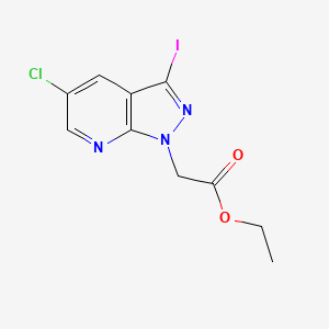 molecular formula C10H9ClIN3O2 B12614151 Ethyl (5-chloro-3-iodo-1H-pyrazolo[3,4-b]pyridin-1-yl)acetate CAS No. 918485-03-7