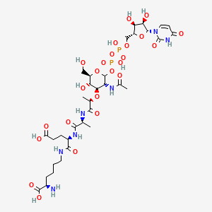 molecular formula C34H55N7O24P2 B1261422 N(6)-(UDP-N-acetylmuramoyl-L-alanyl-D-alpha-glutamyl)-D-lysine 