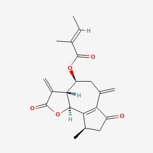 molecular formula C20H22O5 B1261423 (4betaH)-8α-(2-甲基丁-2-烯酰氧基)-2-氧代-1(5),10(14),11(13)-愈创木烯-12,6α-内酯 