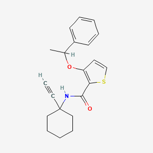 molecular formula C21H23NO2S B12614276 N-(1-ethynylcyclohexyl)-3-(1-phenylethoxy)thiophene-2-carboxamide CAS No. 918136-08-0