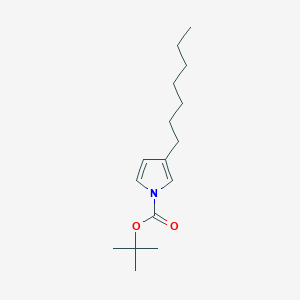 molecular formula C16H27NO2 B12614355 tert-Butyl 3-heptyl-1H-pyrrole-1-carboxylate CAS No. 874344-29-3