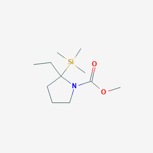 molecular formula C11H23NO2Si B12614386 Methyl 2-ethyl-2-(trimethylsilyl)pyrrolidine-1-carboxylate CAS No. 919286-29-6