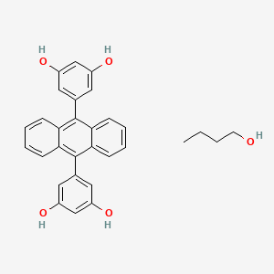 molecular formula C30H28O5 B12614419 Butan-1-ol;5-[10-(3,5-dihydroxyphenyl)anthracen-9-yl]benzene-1,3-diol CAS No. 920274-89-1
