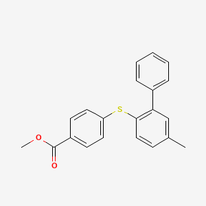 molecular formula C21H18O2S B12614562 Methyl 4-[(5-methyl[1,1'-biphenyl]-2-yl)sulfanyl]benzoate CAS No. 648436-71-9
