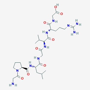molecular formula C28H50N10O8 B12614720 Glycyl-L-prolyl-L-leucylglycyl-L-valyl-N~5~-(diaminomethylidene)-L-ornithylglycine CAS No. 915404-04-5