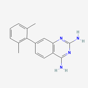 molecular formula C16H16N4 B12614739 2,4-Quinazolinediamine, 7-(2,6-dimethylphenyl)- 