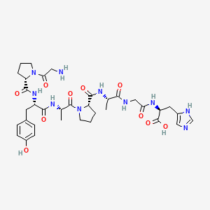molecular formula C35H48N10O10 B12614789 Glycyl-L-prolyl-L-tyrosyl-L-alanyl-L-prolyl-L-alanylglycyl-L-histidine CAS No. 915717-10-1