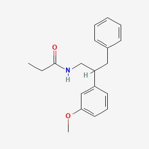 molecular formula C19H23NO2 B12614948 N-[2-(3-methoxyphenyl)-3-phenylpropyl]propanamide CAS No. 920317-72-2