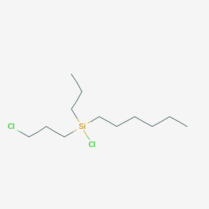 molecular formula C12H26Cl2Si B12615050 Chloro(3-chloropropyl)hexyl(propyl)silane CAS No. 917970-46-8