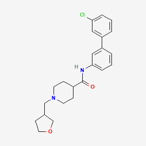 molecular formula C23H27ClN2O2 B1261506 N-[3-(3-chlorophenyl)phenyl]-1-(3-oxolanylmethyl)-4-piperidinecarboxamide 