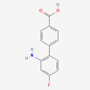 molecular formula C13H10FNO2 B12615100 4-(2-Amino-4-fluorophenyl)benzoic acid 