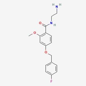 molecular formula C17H19FN2O3 B12615253 N-(2-Aminoethyl)-4-[(4-fluorophenyl)methoxy]-2-methoxybenzamide CAS No. 919772-44-4