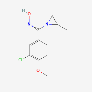 molecular formula C11H13ClN2O2 B12615362 N-[(3-Chloro-4-methoxyphenyl)(2-methylaziridin-1-yl)methylidene]hydroxylamine CAS No. 919296-03-0