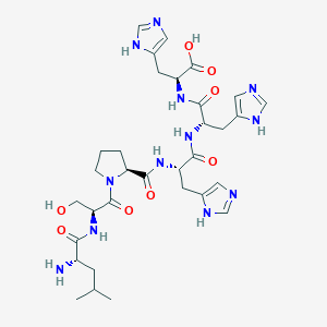 molecular formula C32H46N12O8 B12615373 L-Leucyl-L-seryl-L-prolyl-L-histidyl-L-histidyl-L-histidine CAS No. 920011-48-9